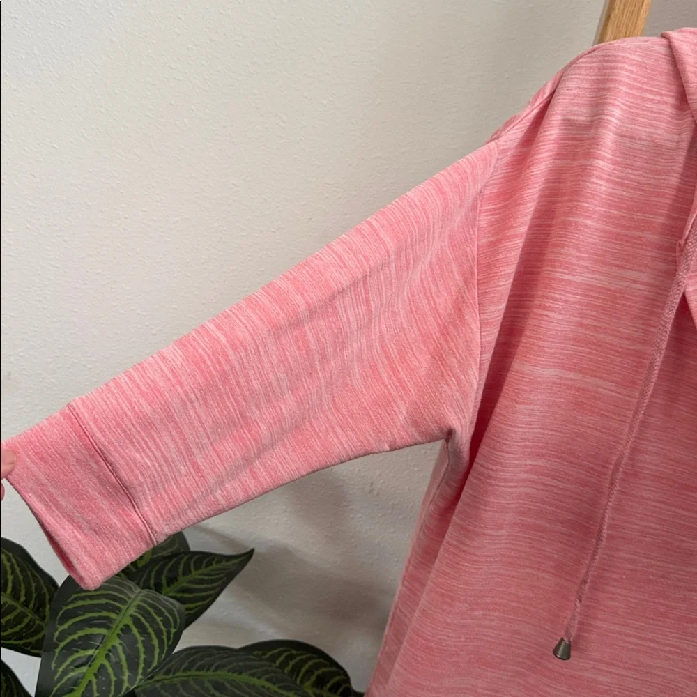 Jockey Oversized Active Pink Variegated Hooded Pullover Front Pocket 3/4 sleeve - Picture 5 of 8